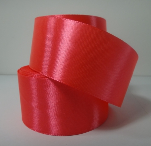 Лента атласная 40 мм(цв.181 розово-красный / 23 метра)