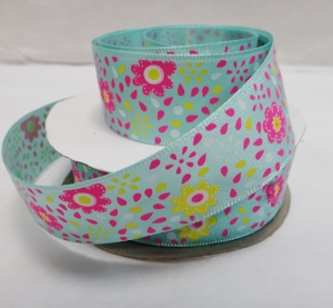 Лента атласная с рисунком , (2,5 см ,25 ярд )