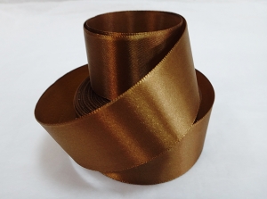 Лента атласная 40 мм(цв 160 золотистый  коричневый, 23 метра)