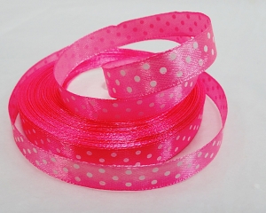 Лента атласная в горошек , (1 см ,25 ярд ) № 14