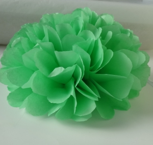 Зеленый салатный  помпон - 23 см