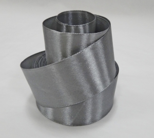 Лента атласная 40 мм(цв.180 св. серый, 23 метра)