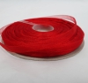 Лента органза 0,8 см цв. красный ( в рулоне 46 метра)